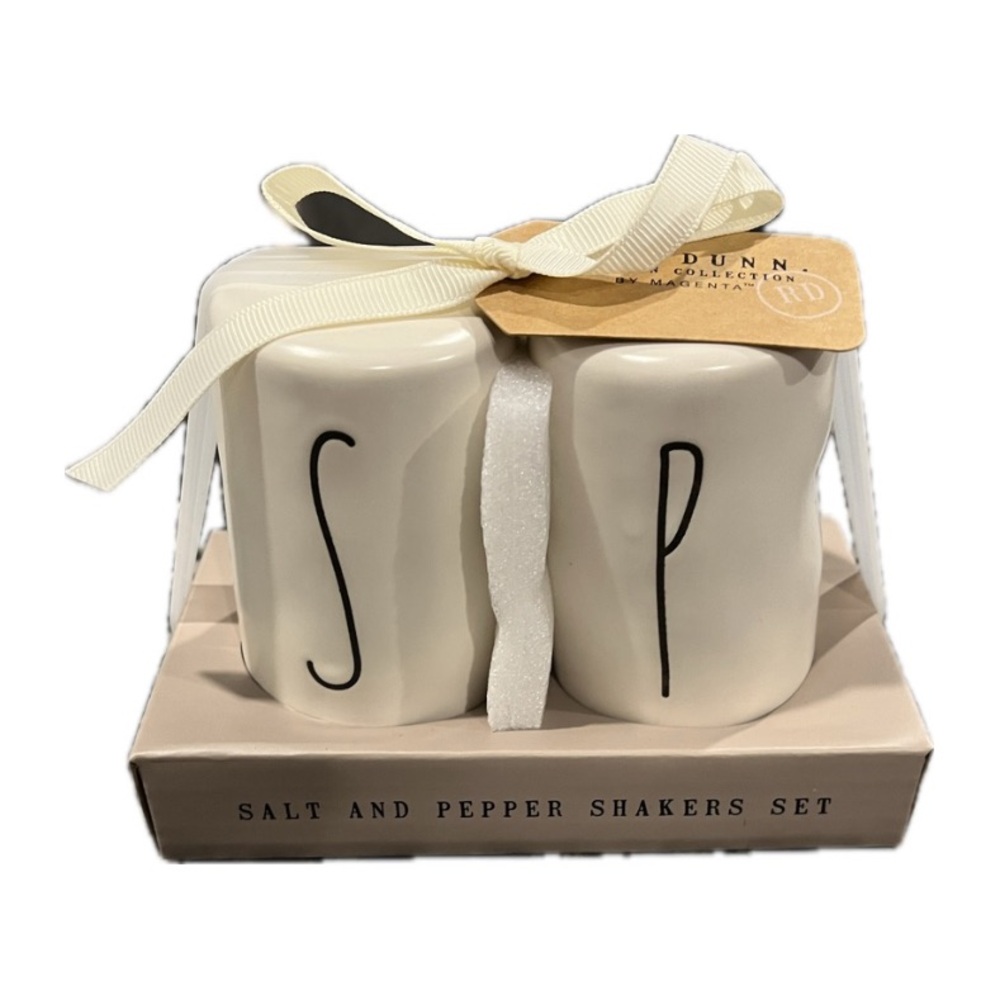 Rae Dunn White Salt and Pepper Shaker Set